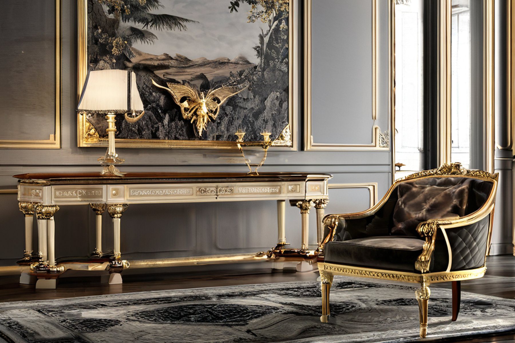 classic furniture collections bedroom suite display by Modenese Gastone