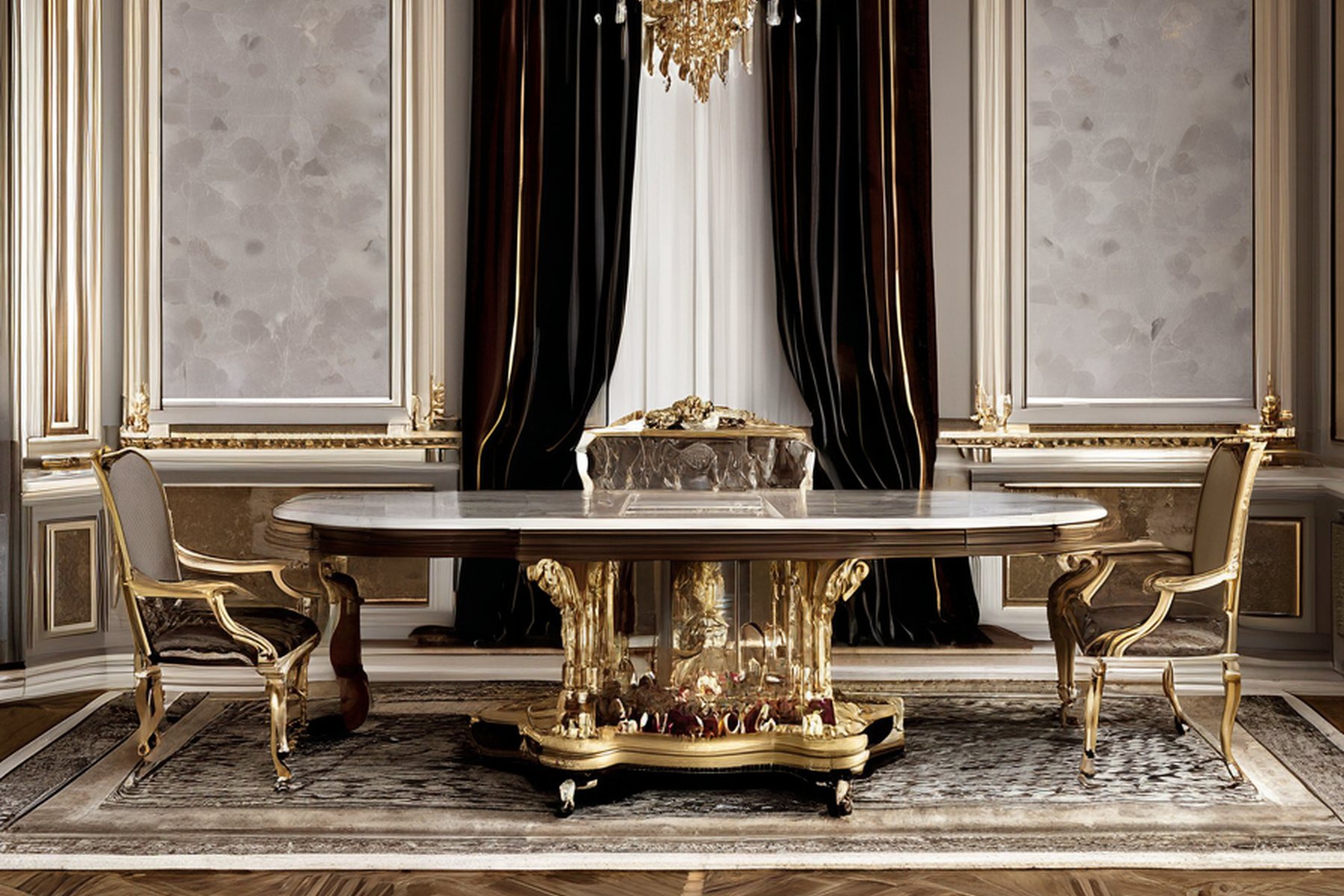 classic furniture collections dining room set by Modenese Gastone