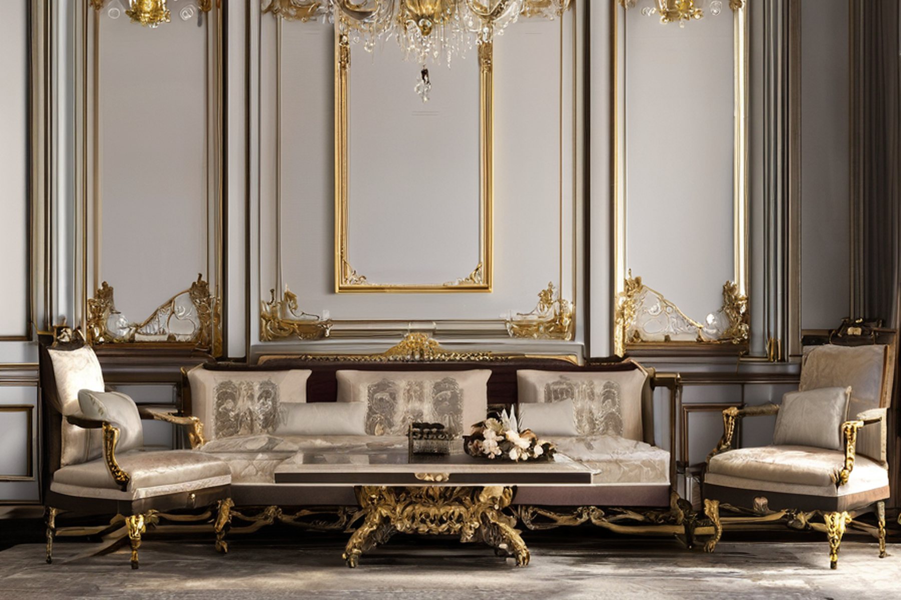 classic furniture collections sofa and console display by Modenese Gastone
