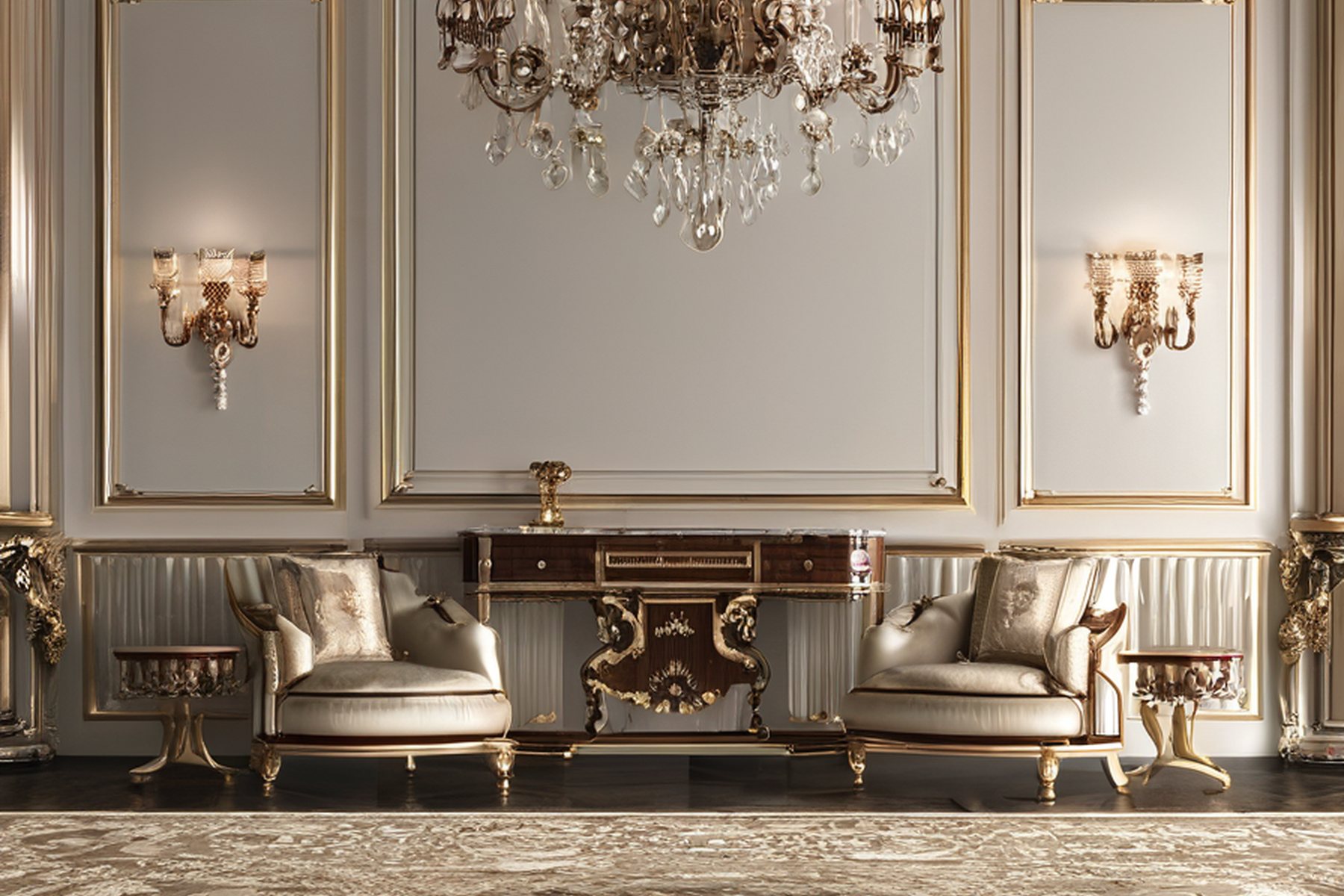 made-to-order classic furniture process gilding stage by Modenese Gastone